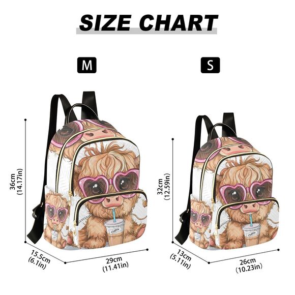 1178 Cute Funny Highland Cow Mini Backpack Purse Travel Bag Lightweight main image 5
